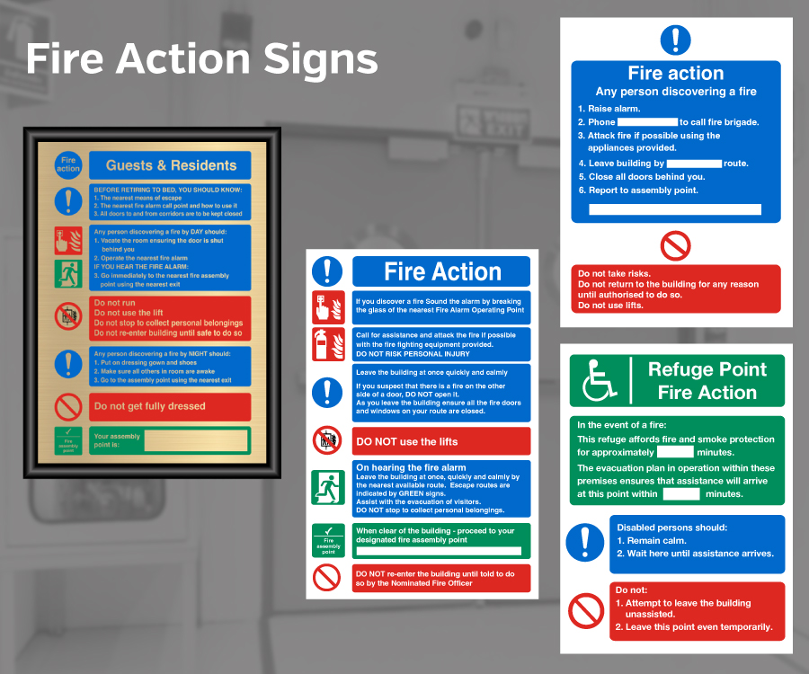 Fire Action Signs