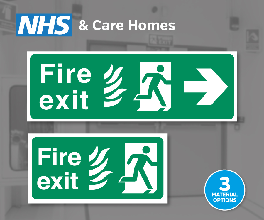 NHS & Care Home Fire Escape Signs