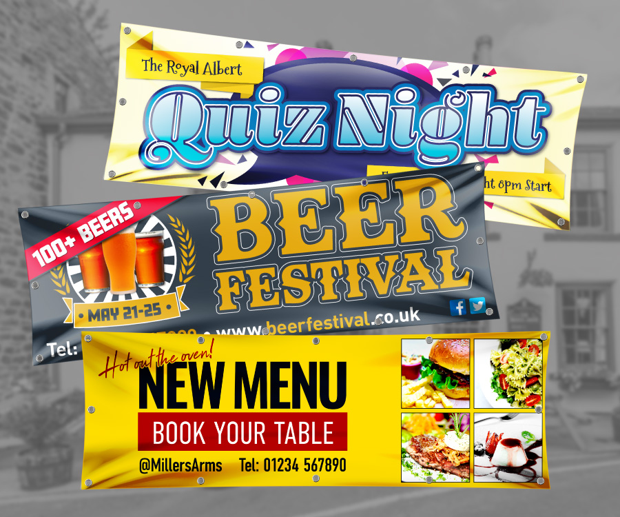 Pub & Bar Outdoor Promotional Banners & Posters