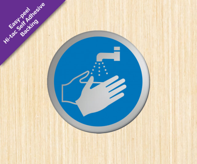 75mm satin silver wash hands symbol
