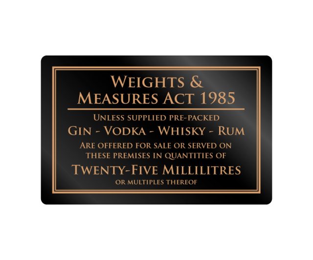 25ml Spirit Measures Notice