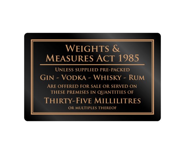 35ml Spirit Measures Notice