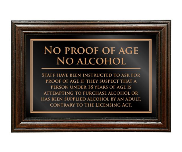 No Proof of Age No Alcohol Notice - Image 2