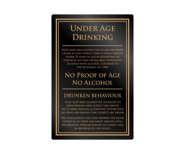 Under Age Drinking Notice