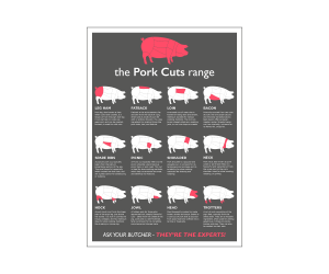 Pork Prime Cuts Laminated Poster
