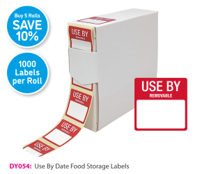 Use By 25x25mm Food Prep Labels