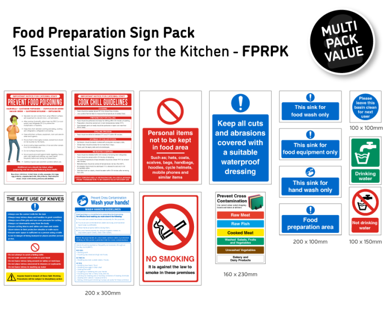Process Cooking Sign Food Preparation Sign Pack - FPRPK - Mileta Signs and Displays Limited