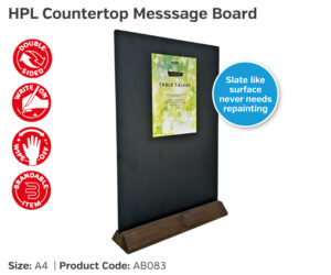 ab083 hpl countertop message board