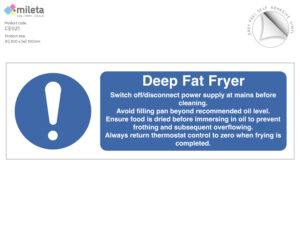 ce021 deep fat fryer safety sign