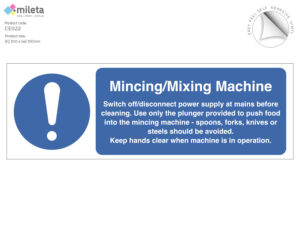 ce022 mincing mixing machine safety sign