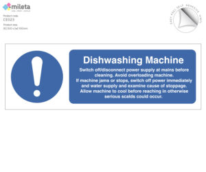 ce023 dishwashing machine safety sign