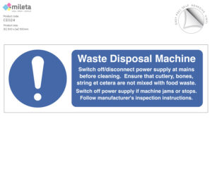 ce024 waste disposal machine safety sign