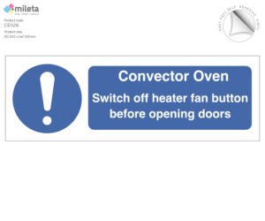 ce026 convector oven safety sign