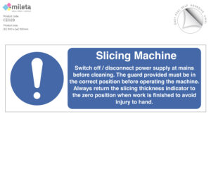 ce028 slicing machine safety sign
