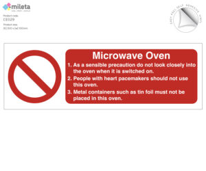 ce029 microwave oven safety sign