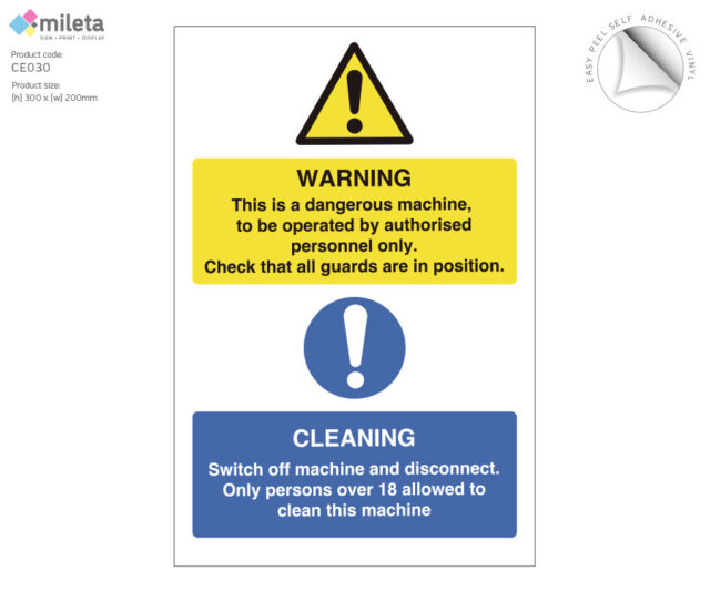 ce030 dangerous machine cleaning