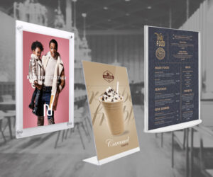 Clear Acrylic Poster & Information Displays | Wall Mounted | Countertop