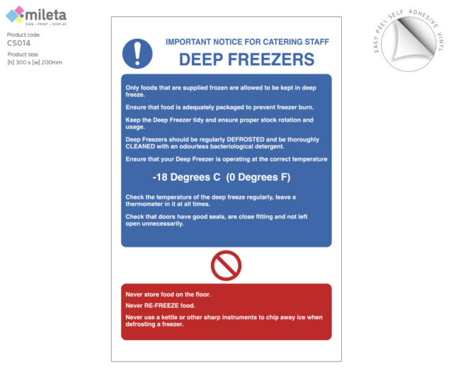 cs014 deep freezer safety notice