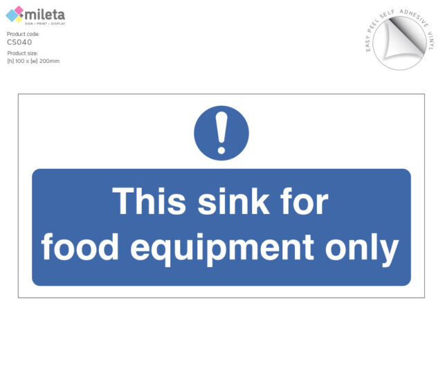 cs040 sink for food equipment only