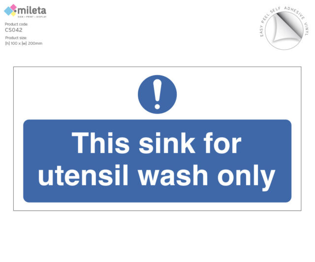 cs042 sink for utensil wash only