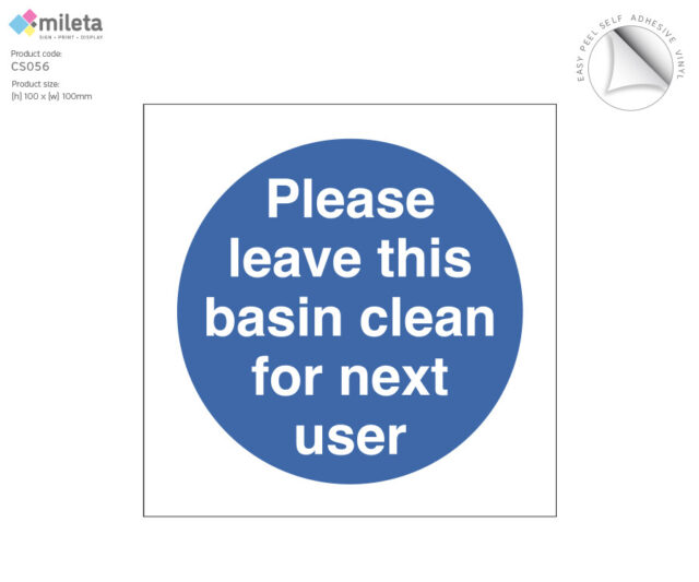 cs056 leave basin clean for next user