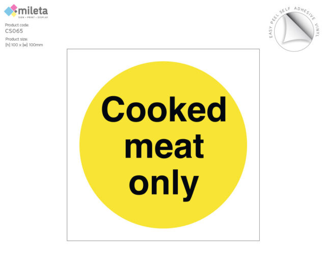 cs065 cooked meat only storage label