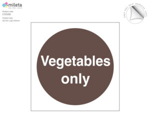 cs068 vegetables only storage label