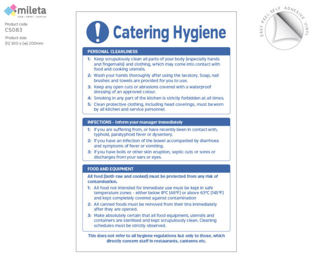 cs083 catering hygiene staff guidelines