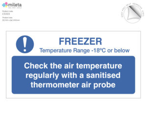 cs103 freezer display temp range