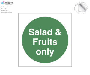 cs106 salad fruits only storage label