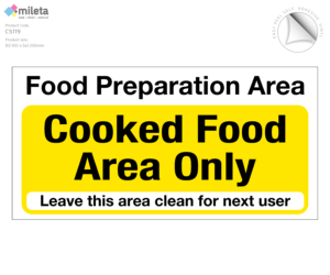 cs119 cooked food area sticker 200x100