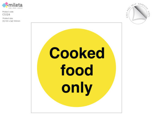 Cooked food only storage label
