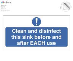 cs145 clean disinfect sink each use