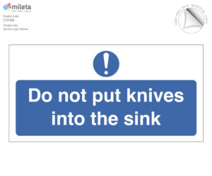 cs148 do not put knives into the sink