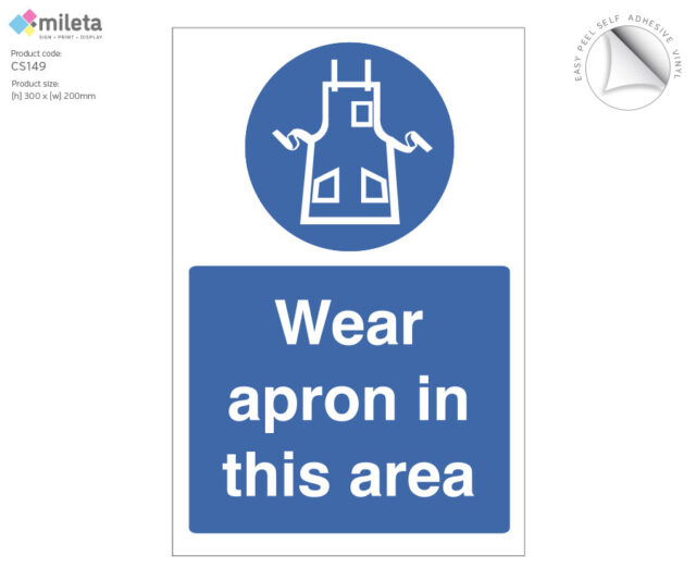 cs149 wear apron in this area