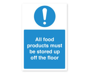 cs205 206 all food products stored off floor notice