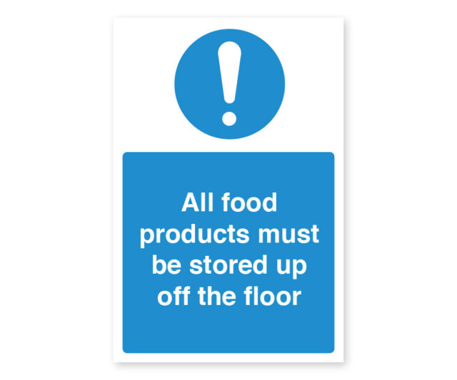 cs205 206 all food products stored off floor notice