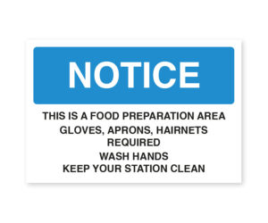 cs209 210 food prep area staff food hygiene notice