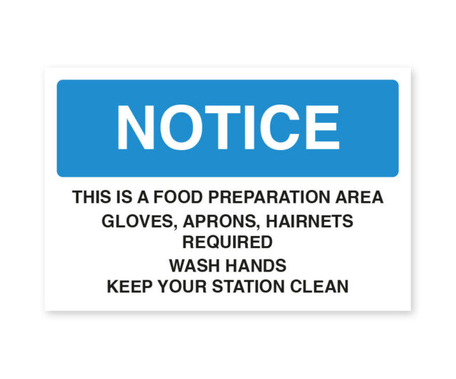 cs209 210 food prep area staff food hygiene notice