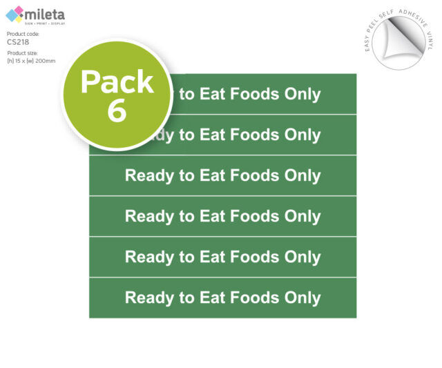 cs218 ready to eat foods only label
