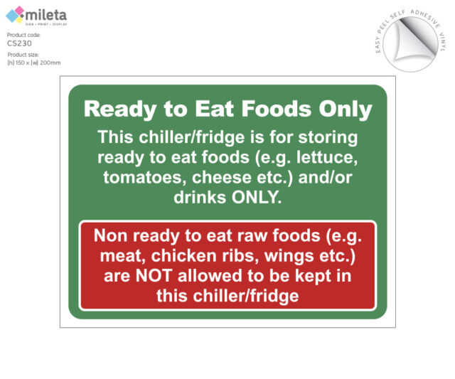 cs230 ready to eat foods only