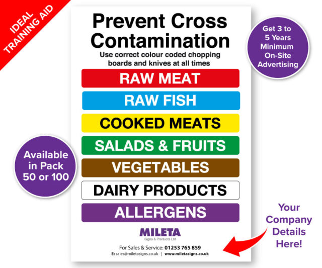 cs232 cs233 colour coded chopping board a5 safety notice