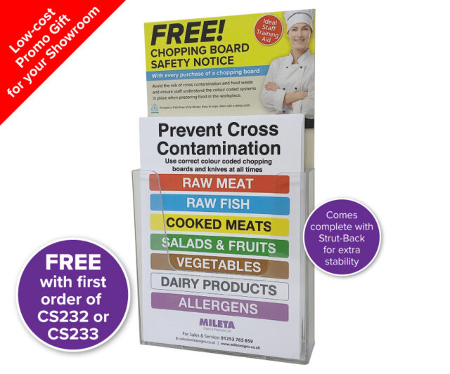 cs232 cs233 colour coded chopping board a5 safety notice