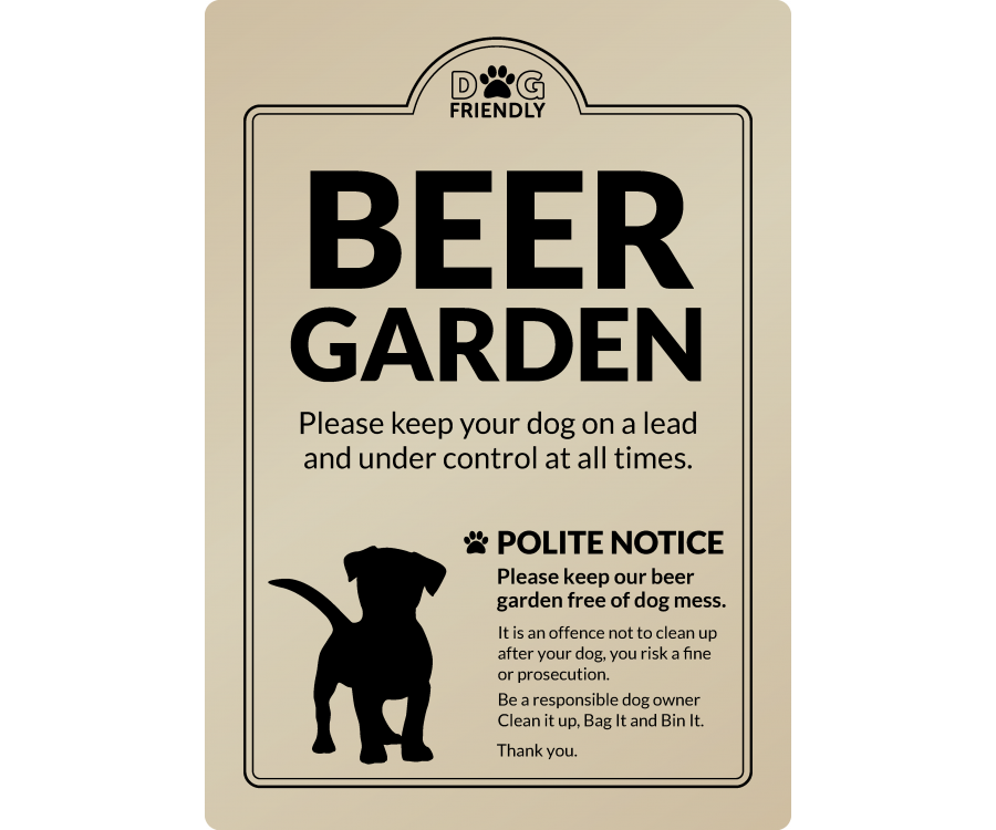 dg0014g beer garden bag it and bin it gold exterior sign