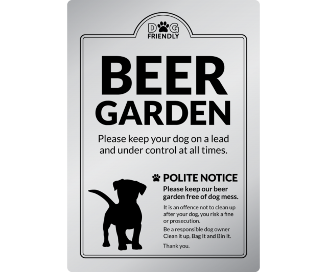 dg0014s beer garden bag it bin it silver exterior sign
