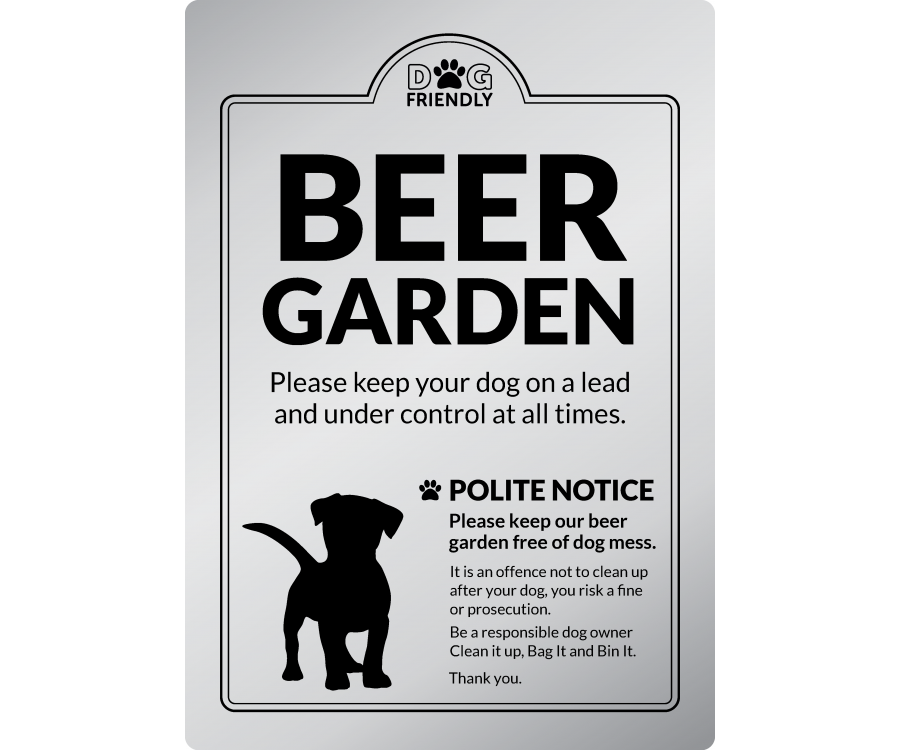 dg0014s beer garden bag it bin it silver exterior sign