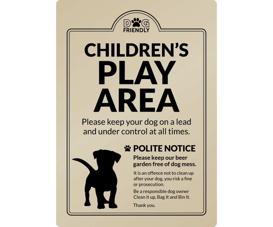 dg0015g childrens play area bag it bin it gold exterior sign