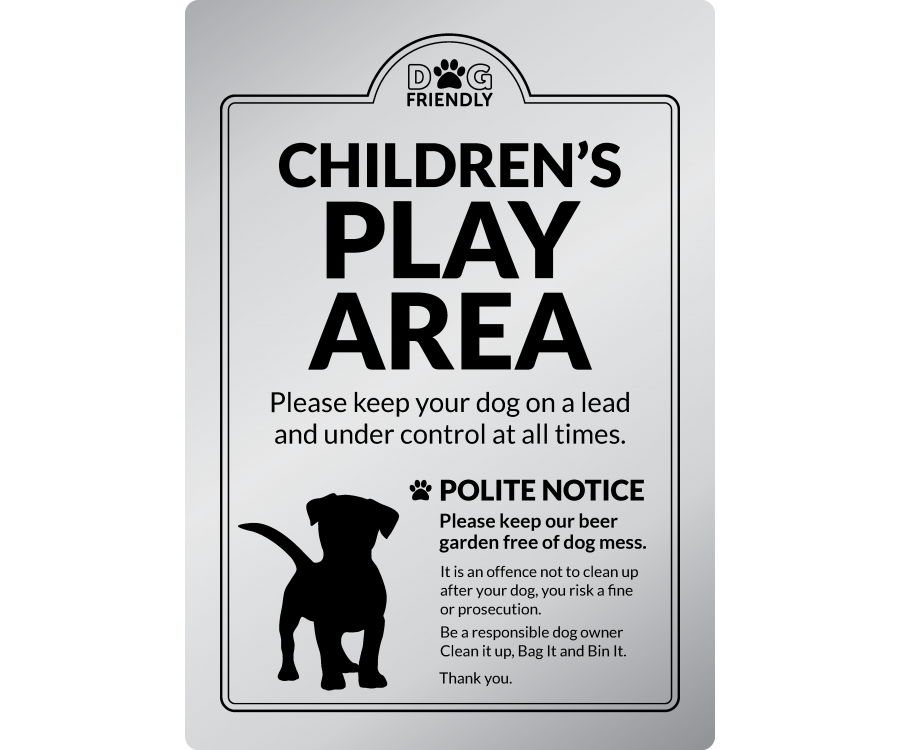 dg0015s childrens play area bag it bin it silver exterior sign