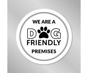 dg019 dog friendly premise window sticker