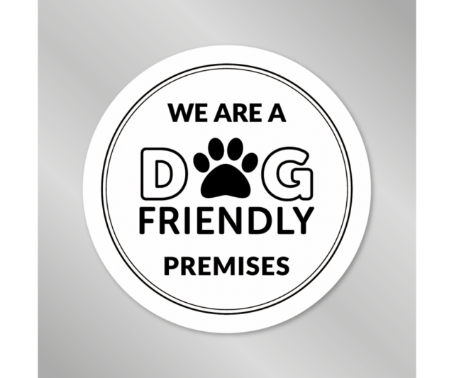 dg019 dog friendly premise window sticker
